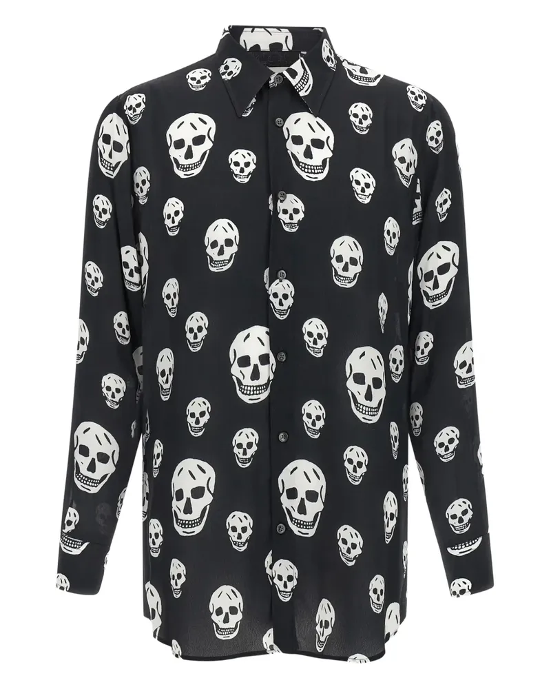 Alexander McQueen Hemd mit Totenkopf-Print - Schwarz Schwarz