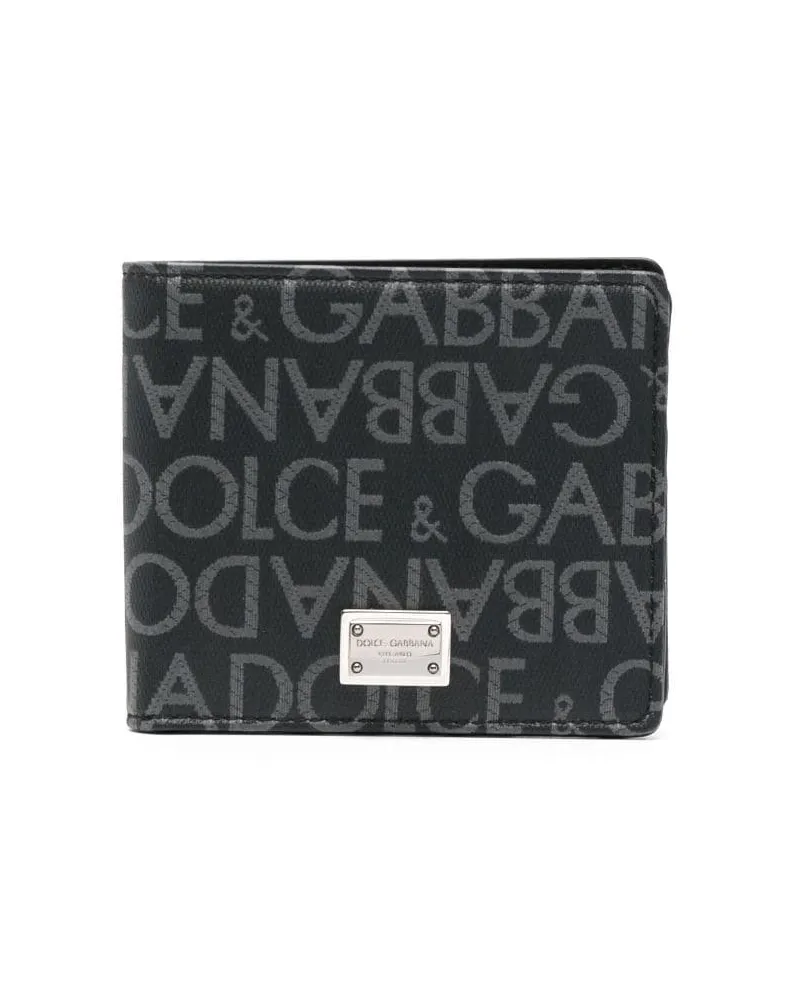 Dolce & Gabbana Portemonnaie aus Logo-Jacquard - Schwarz Schwarz