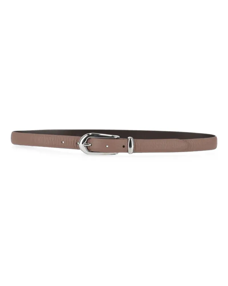 Orciani Soft grained leather belt - Nude Nude