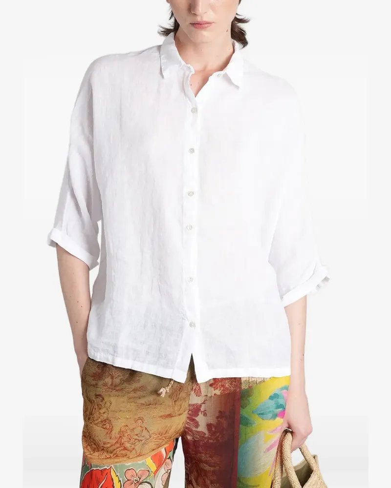 120% Lino three-quarter sleeves shirt - Weiß Weiß