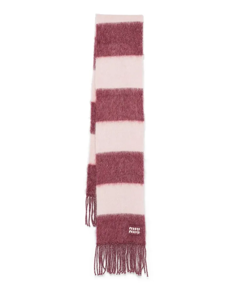 Miu Miu Schal mit Logo-Patch - Rosa Rosa