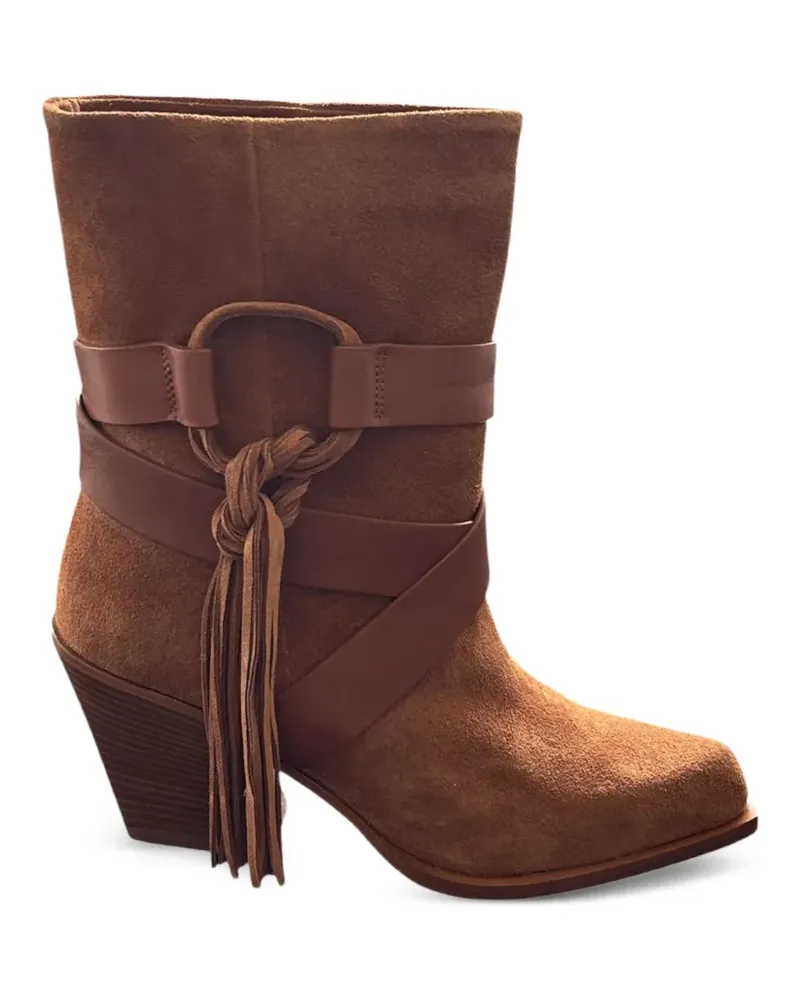 Vic Matié H10 Jolene West Stiefel mit Wickelriemen und Quasten - Braun Braun