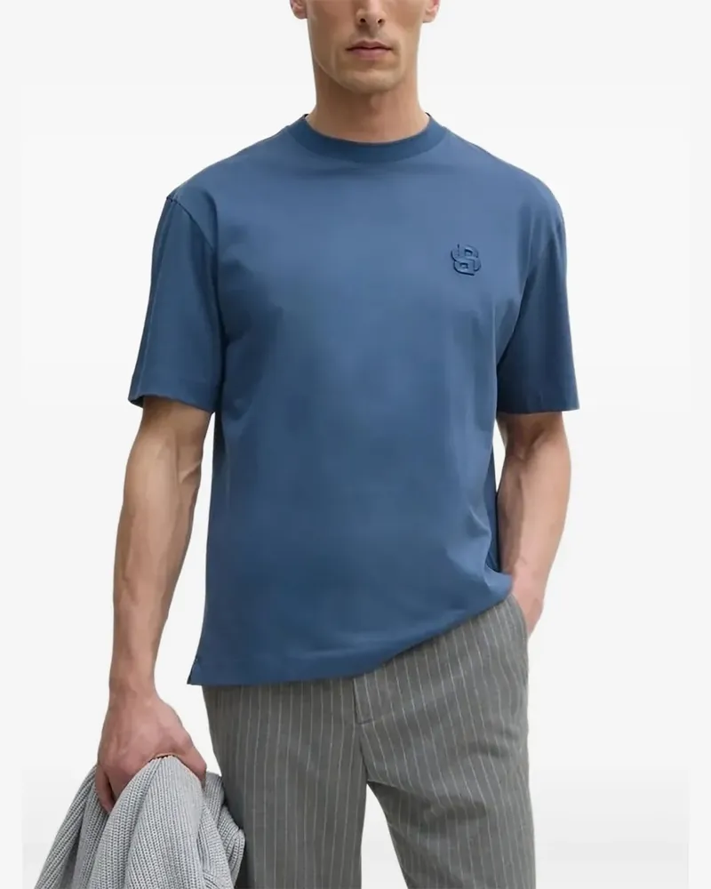 HUGO BOSS T-Shirt mit Logo-Stickerei - Blau Blau