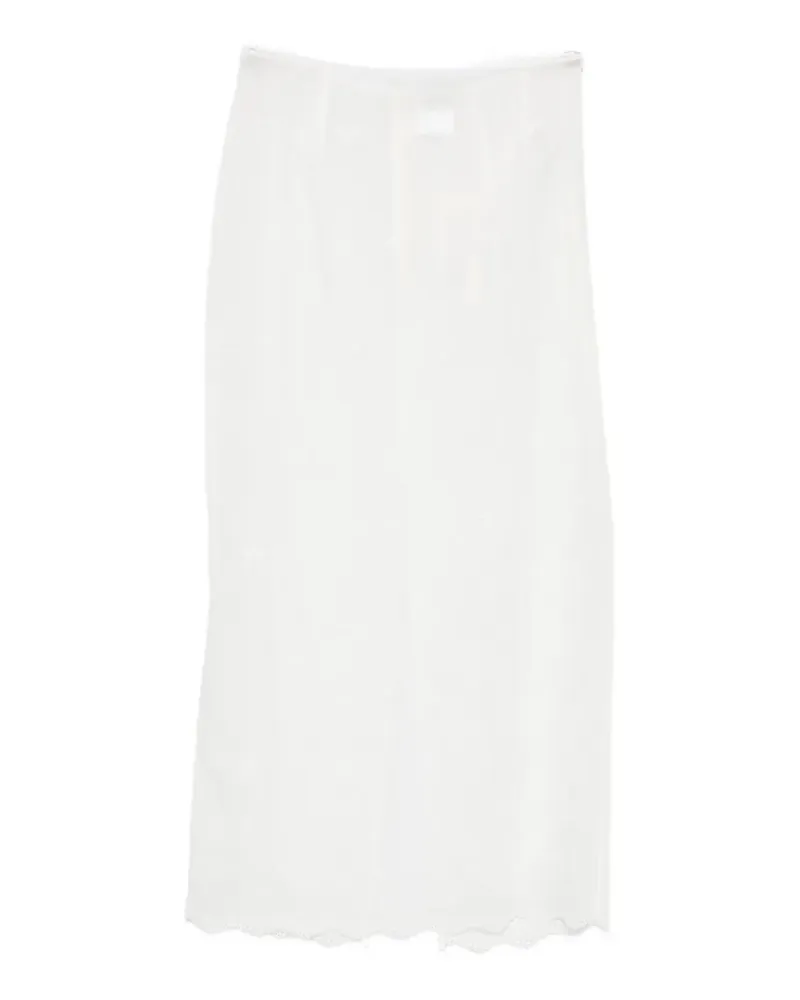 Magda Butrym embroidered scalloped-hem midi skirt - Weiß Weiß