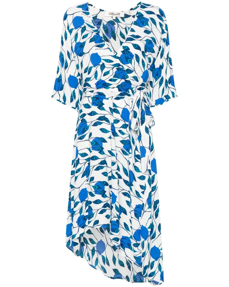 Diane von Furstenberg Gewickeltes Krepp-Minikleid - Blau Blau