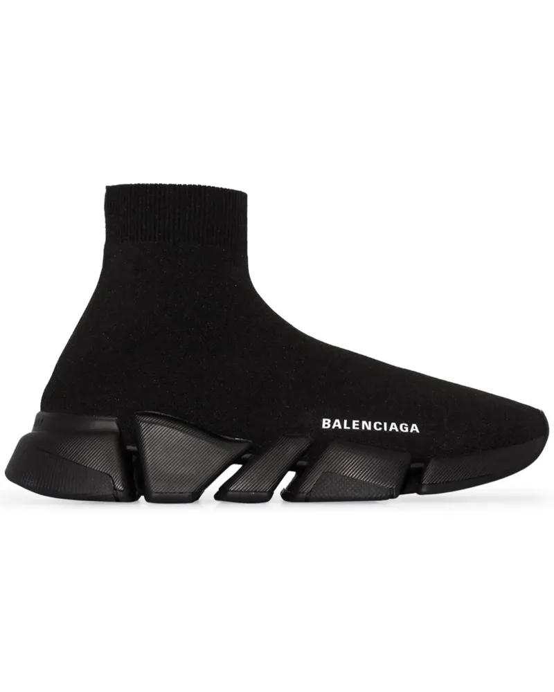Balenciaga Speed 2.0 Sneakers in Strickoptik - Schwarz Schwarz