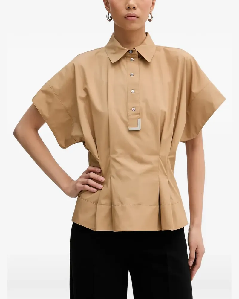 Karl Lagerfeld front-button peplum shirt - Nude Nude