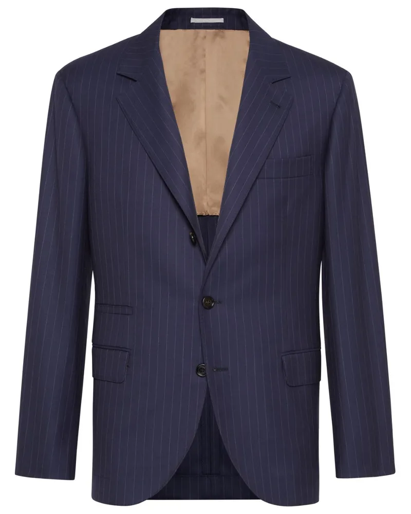 Brunello Cucinelli Schurwollsakko mit Nadelstreifen - Blau Blau