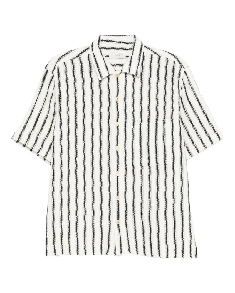 Tintoria Mattei vertical-stripe short-sleeve shirt - Weiß Weiß
