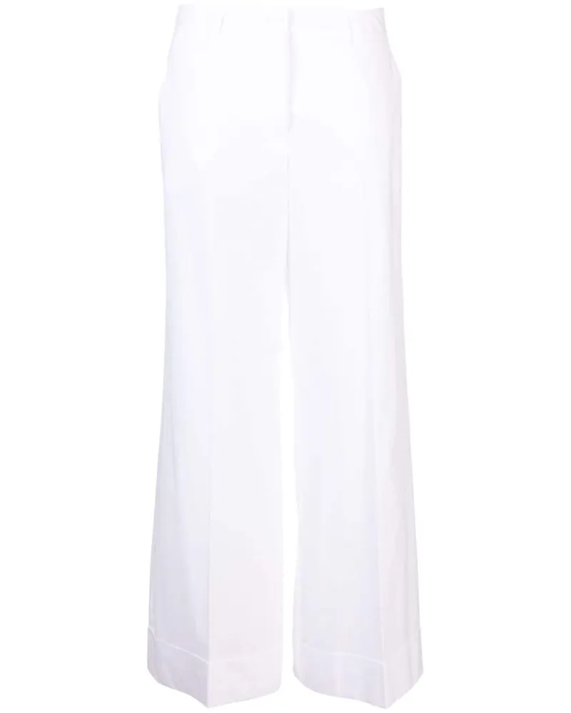 P.A.R.O.S.H. P.A.R.O H. High-Waist-Hose mit weitem Bein - Weiß Weiß