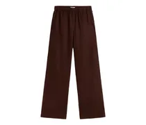 wide-leg elasticated-waistband trousers - Braun