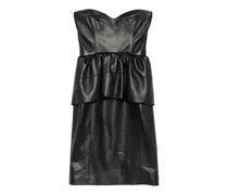 Schulterfreies Midikleid mit Schößchen - Schwarz