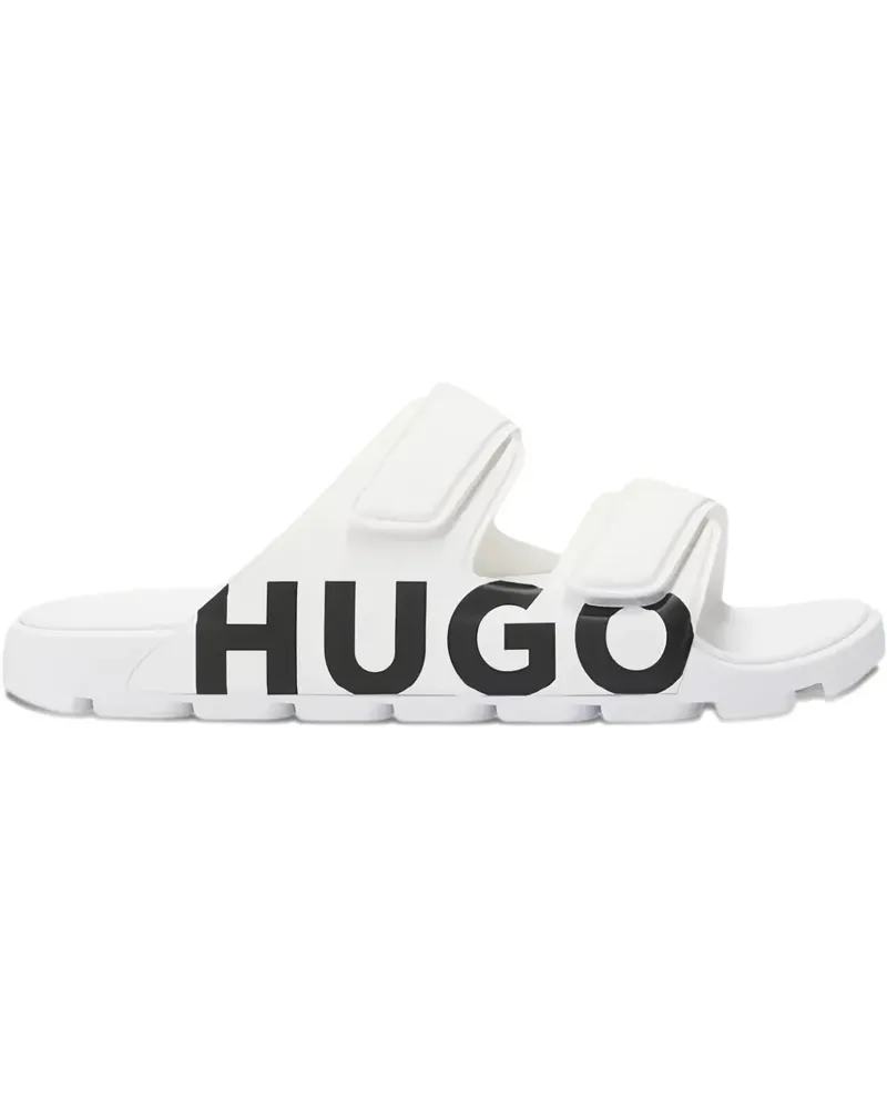 HUGO BOSS Evander Pantoletten mit Doppelriemen - Weiß Weiß