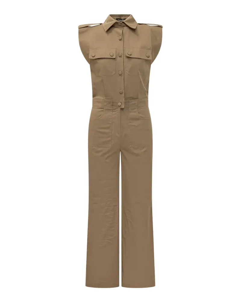 ACTUALEE button-fastening sleeveless jumpsuit - Nude Nude