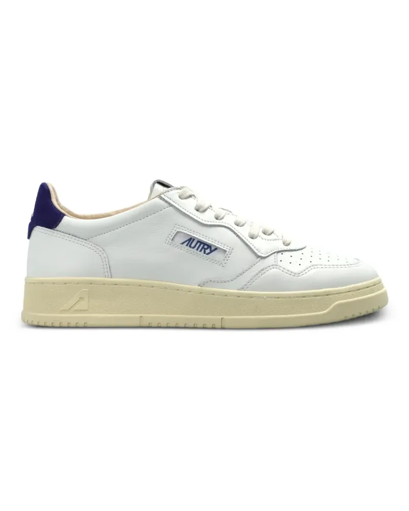 AUTRY Medalist low sneakers in white leather and blue depths suede - Weiß Weiß