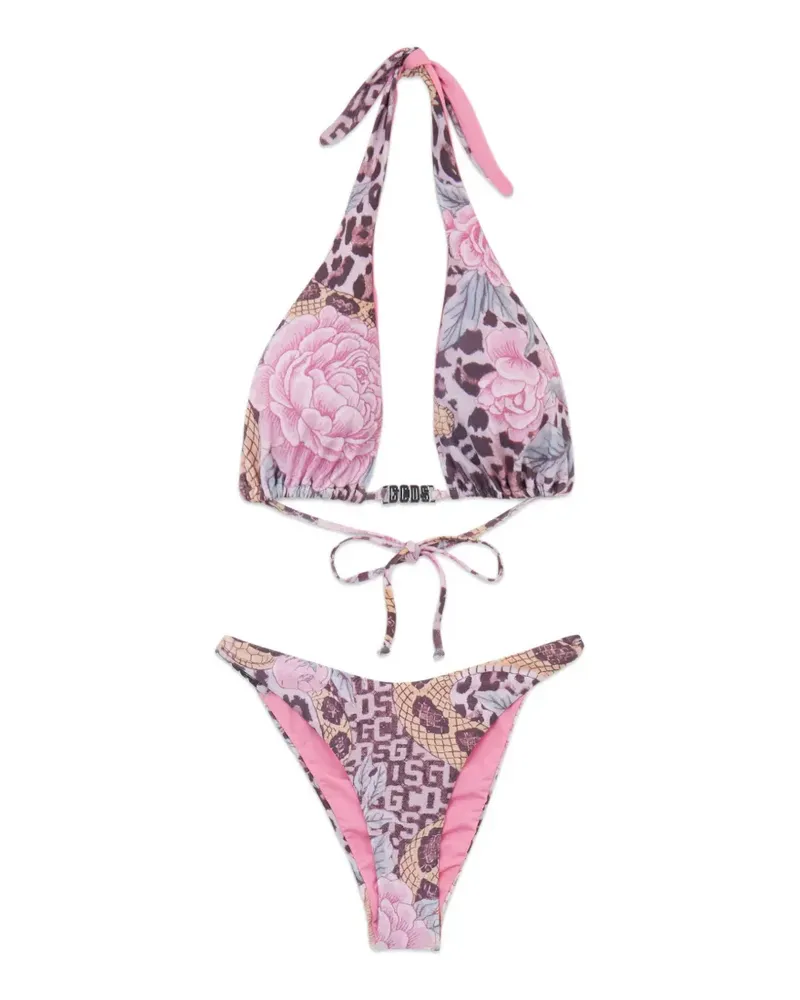 GCDS Bikini mit Blumen-Print - Rosa Rosa