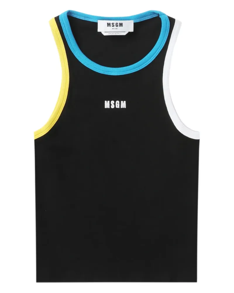 MSGM Tanktop mit Logo-Stickerei - Schwarz Schwarz