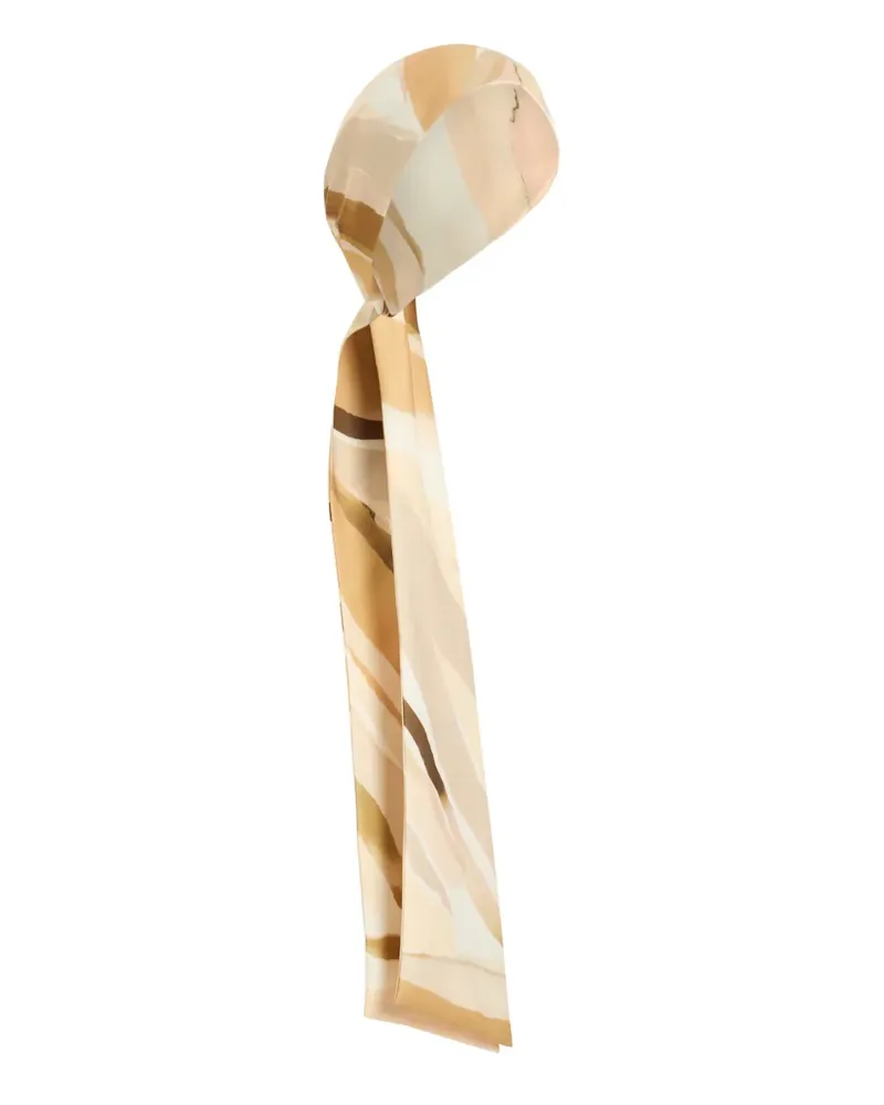 Eugenia Kim Gigi printed satin headscarf - Nude Nude
