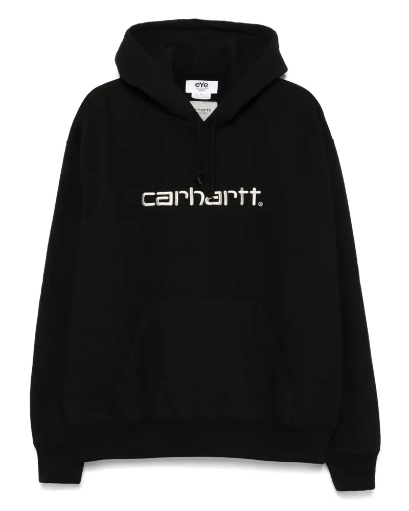 Junya Watanabe Hoodie mit Logo-Stickerei - Schwarz Schwarz