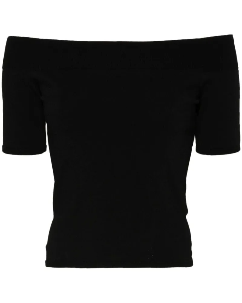 Alexander McQueen Schulterfreies Strickoberteil - Schwarz Schwarz