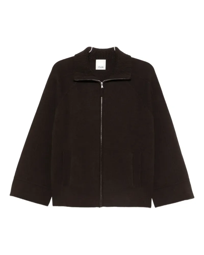 ALLUDE zip-up funnel-neck cardigan - Braun Braun