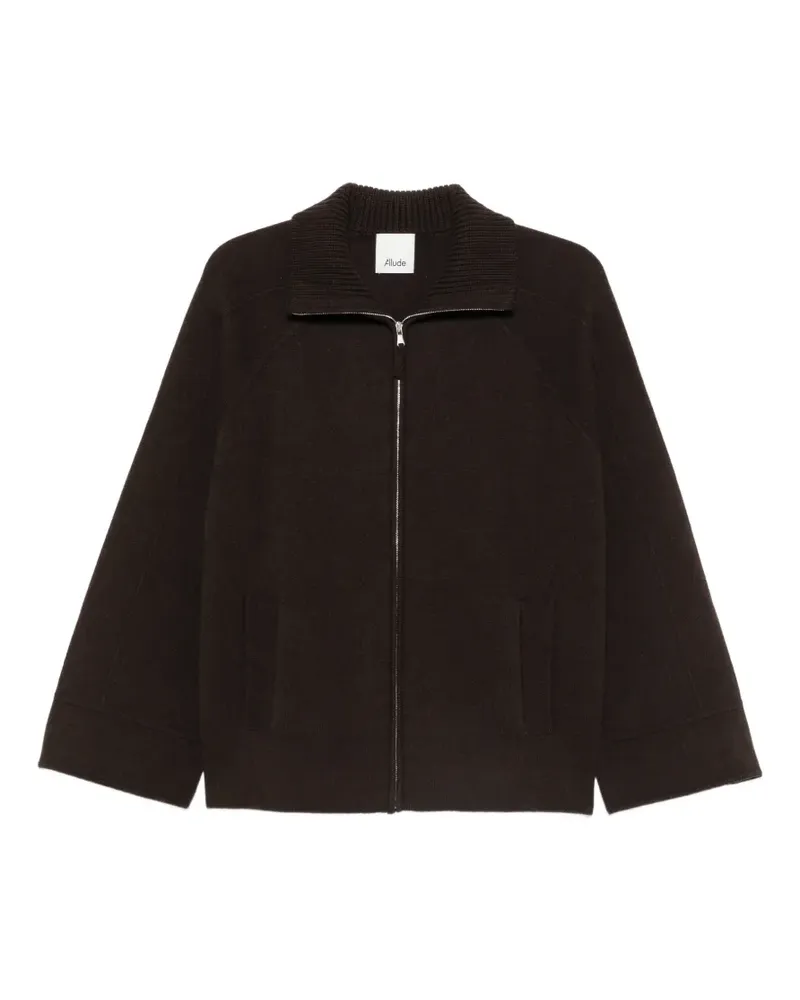 ALLUDE Cardigan mit Stehkragen und Reißverschluss - Braun Braun