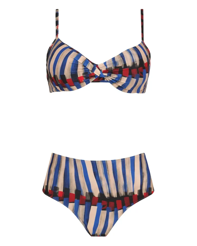 Lygia & Nanny Verônica striped bikini set - Nude Nude
