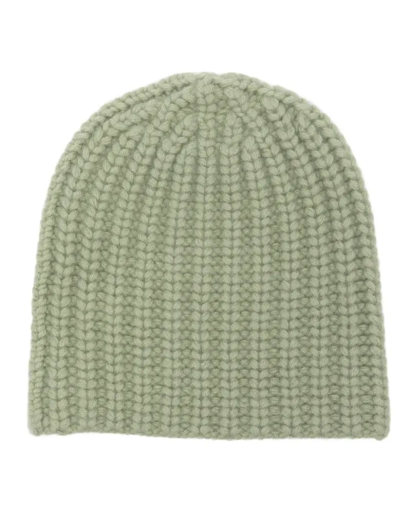 Liska Gerippte Michaela Beanie aus Kaschmir - Grün Grün