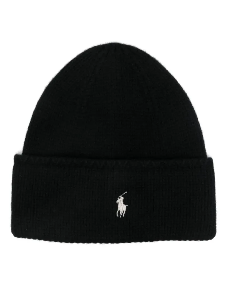 Ralph Lauren Beanie mit Polo Pony-Stickerei - Schwarz Schwarz