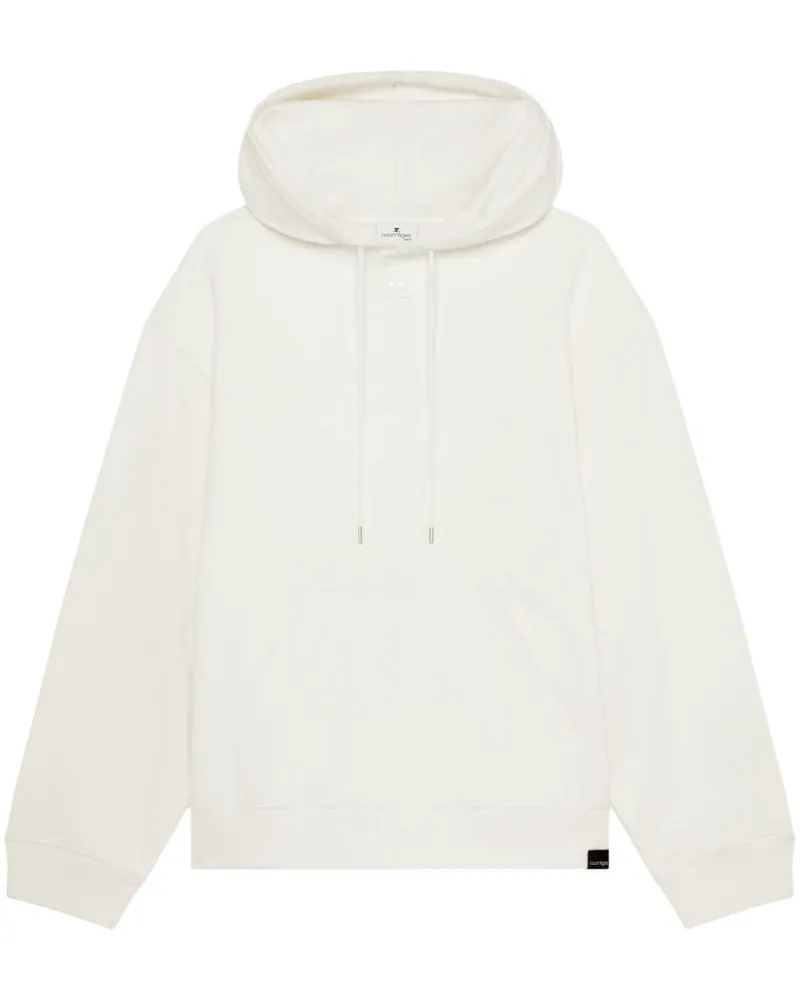 Courrèges Hoodie mit Slogan-Stickerei - Weiß Weiß