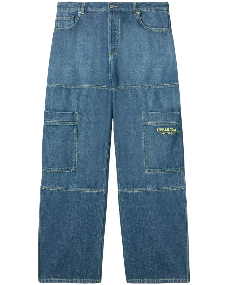 OFF-WHITE Irregular Cargo-Jeans - Blau Blau