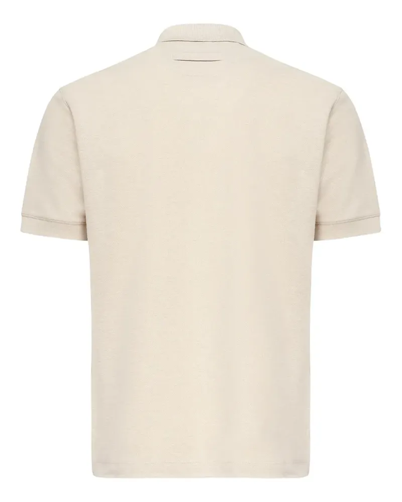 Ermenegildo Zegna Poloshirt mit V-Ausschnitt - Nude Nude