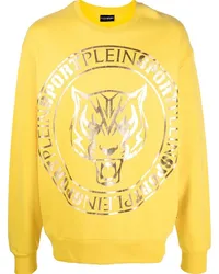 Philipp Plein Sweatshirt mit Tigerkopf-Print Gelb