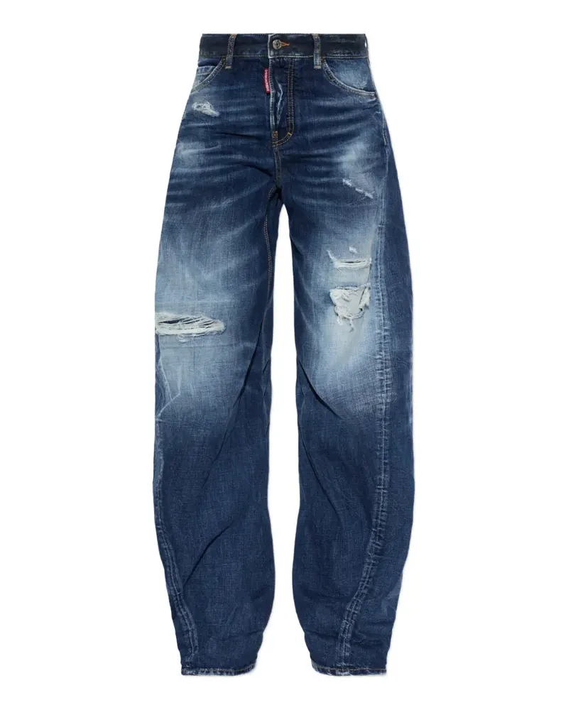 Dsquared2 Loose Twst Jeans im Distressed-Look - Blau Blau