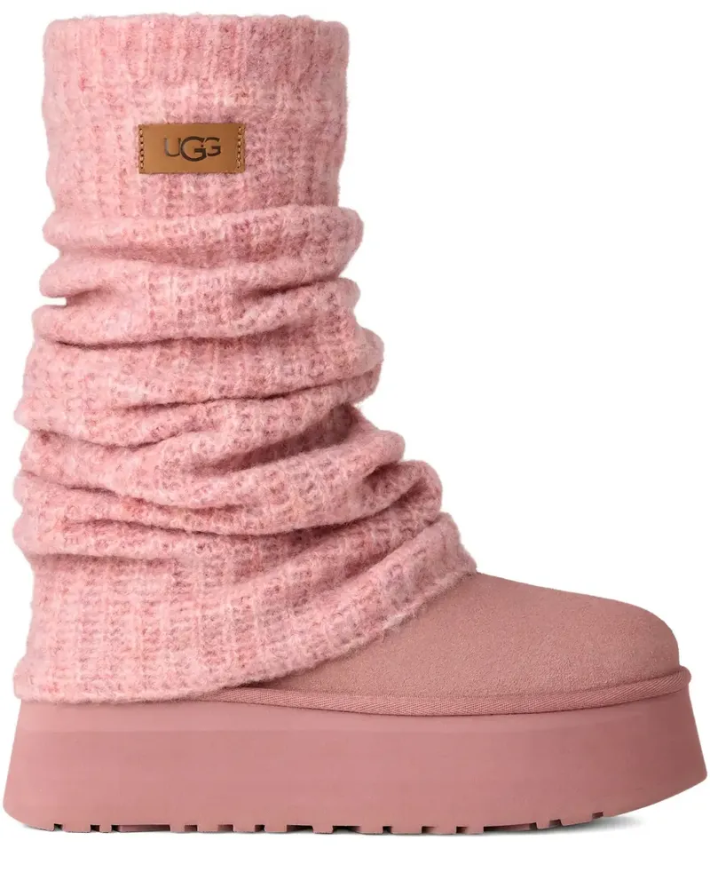UGG Classic Mini Dipper Stiefel mit Stulpen - Rosa Rosa