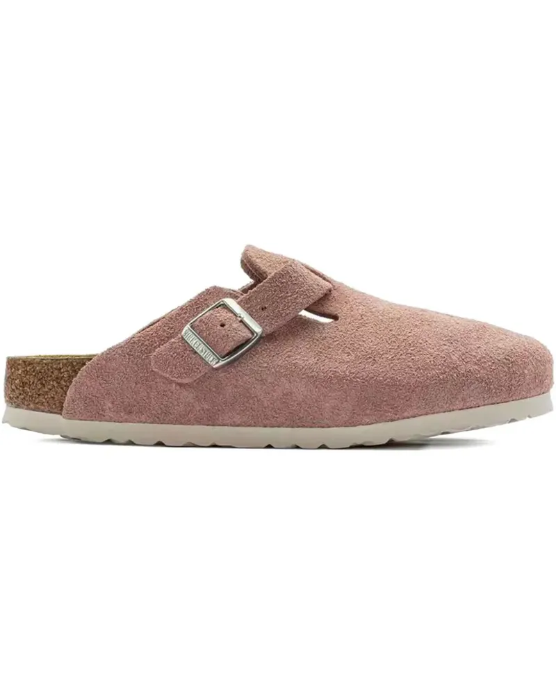 Birkenstock Boston Mules aus Wildleder mit Schnallendetail - Rosa Rosa