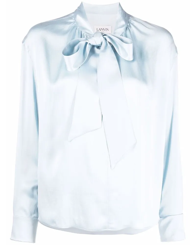 Lanvin Seidenbluse mit Schleifenverschluss - Blau Blau