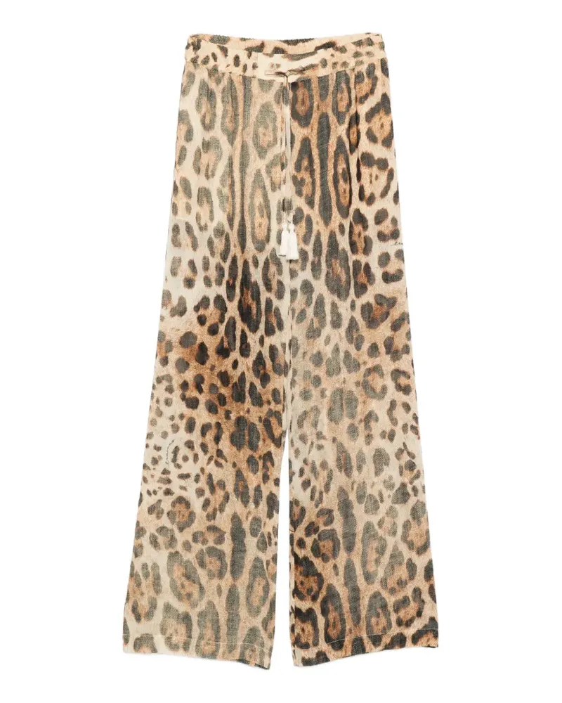 Ermanno Scervino tassel leopard-print trousers - Nude Nude