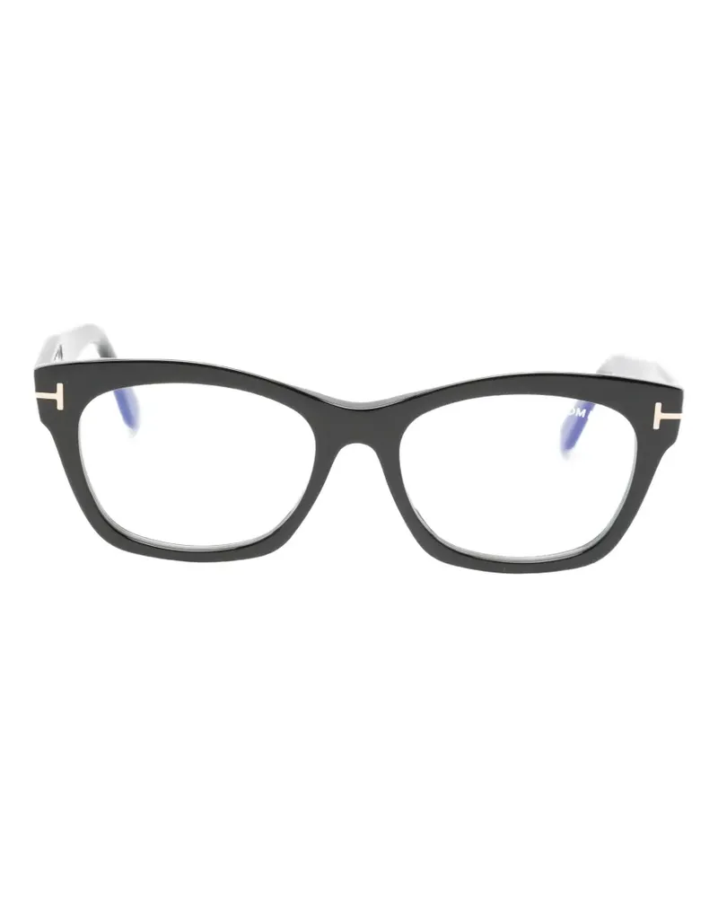 Tom Ford Cat-Eye-Brille mit T-Motiv - Schwarz Schwarz