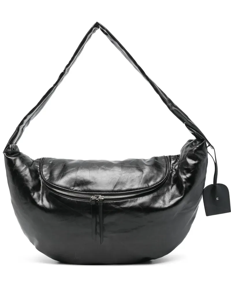 LOW CLASSIC Schultertasche mit Reißverschluss - Schwarz Schwarz