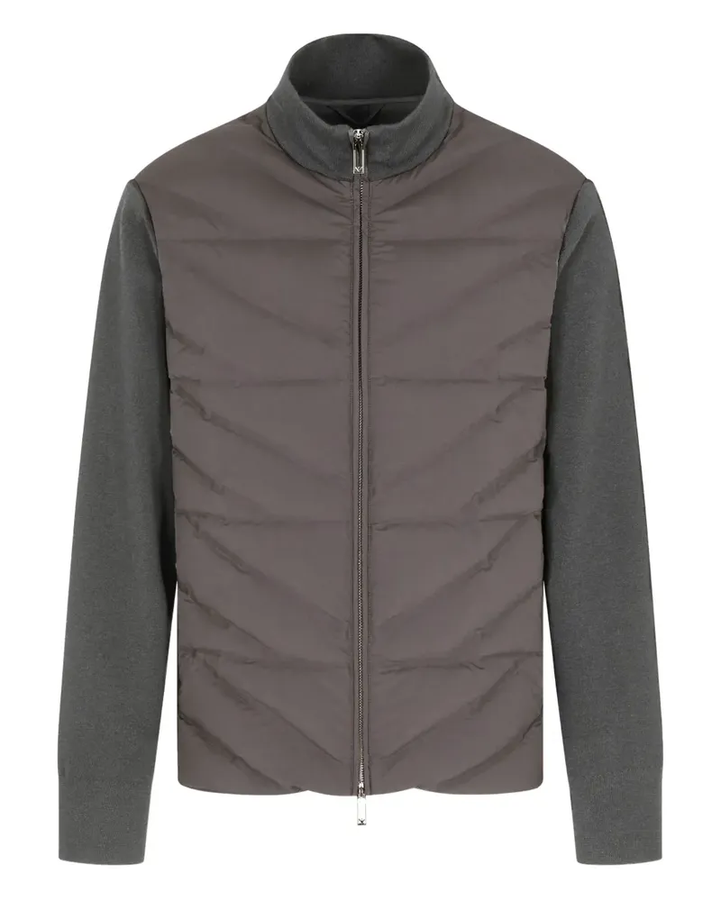 Emporio Armani Gesteppte Jacke mit Kontrasteinsätzen - Grau Grau
