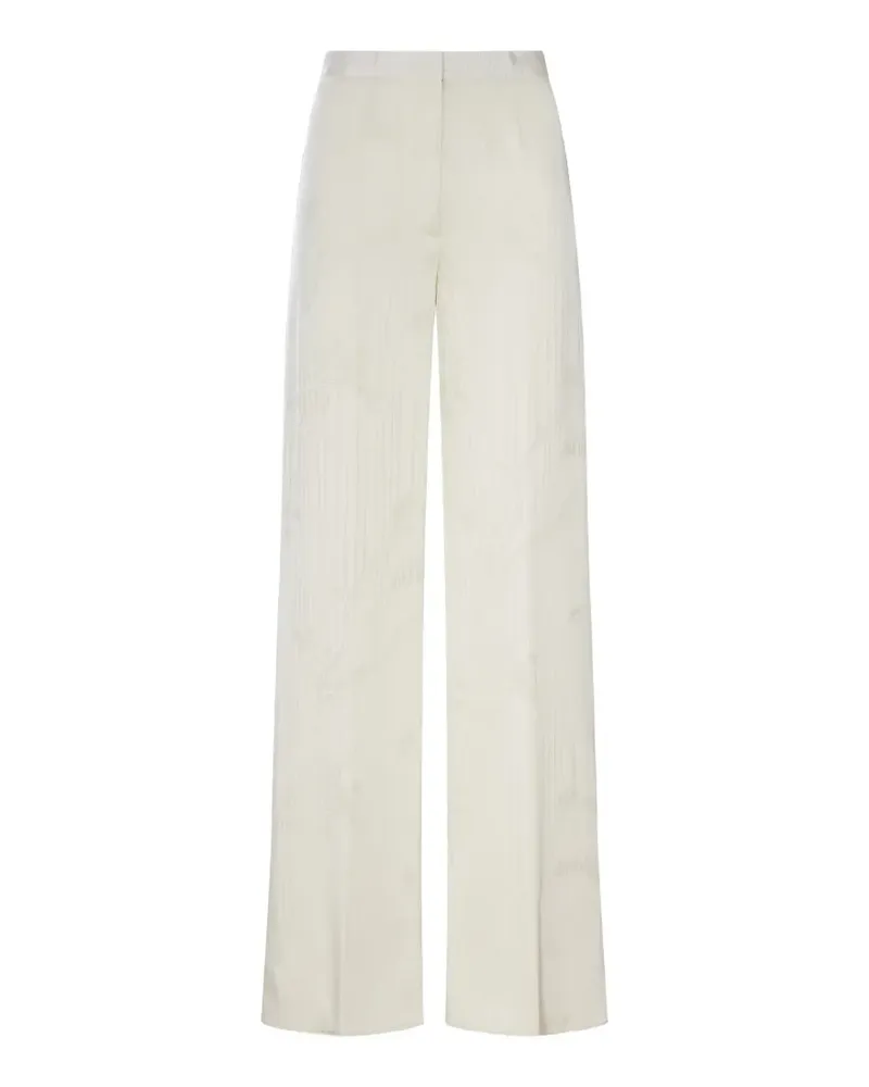 forte_forte floral-jacquard wide-leg trousers - Nude Nude