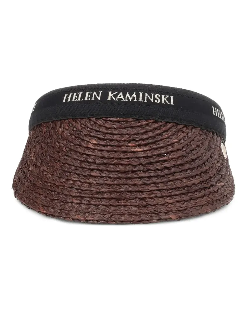 Helen Kaminski logo raffia visor - Braun Braun