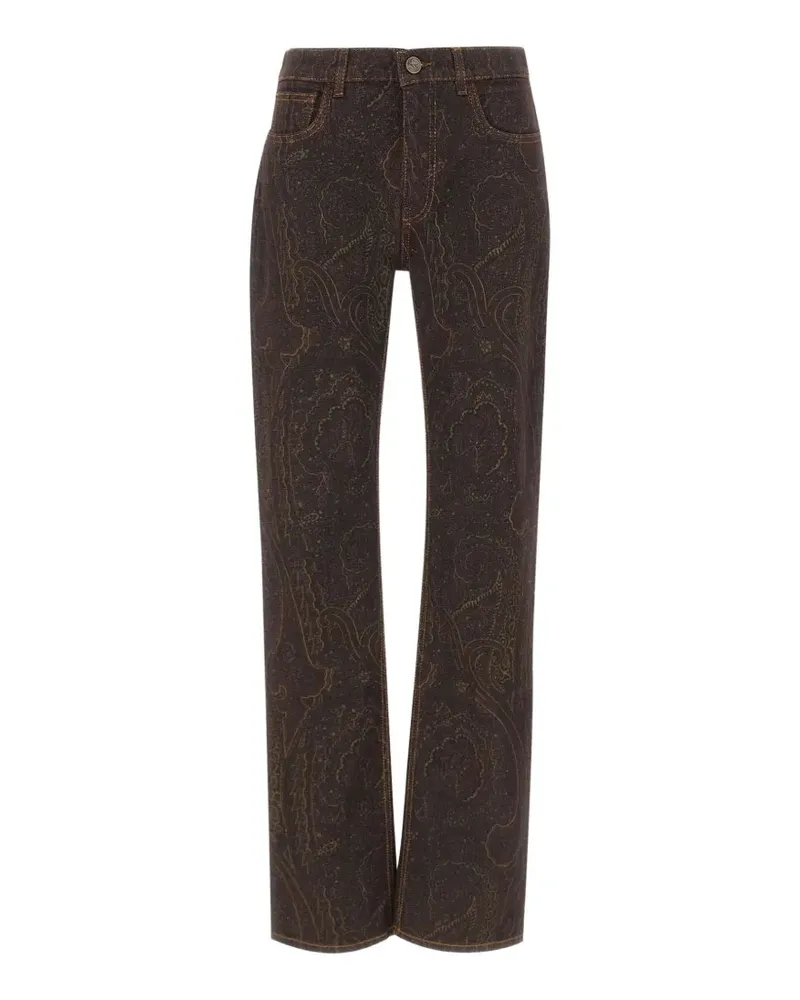 Etro paisley-print jeans - Braun Braun