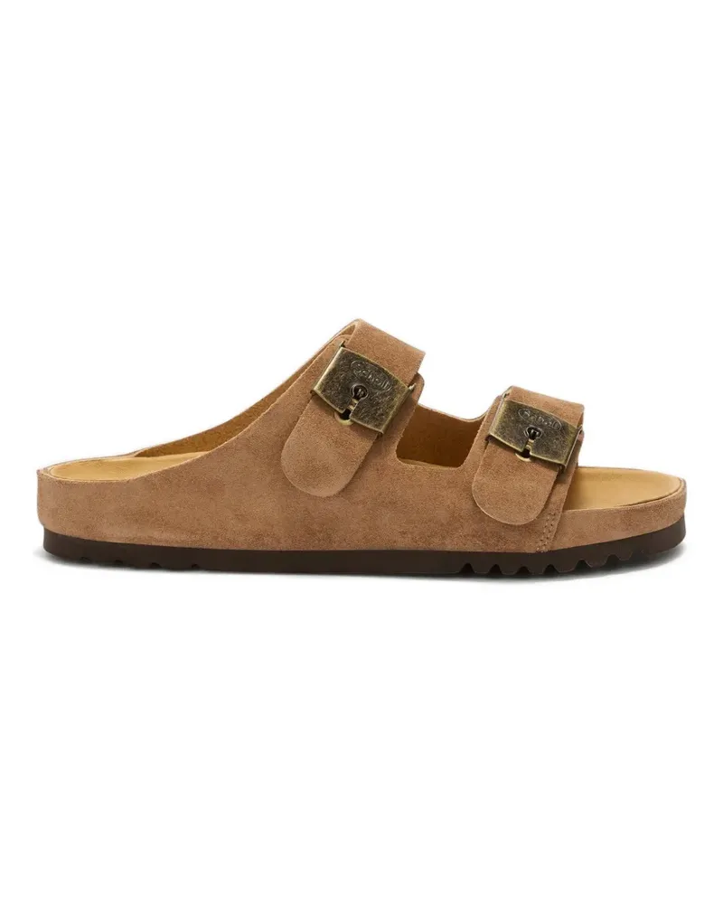 Scholl buckle-fastening suede sandals - Nude Nude