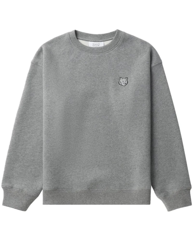 Kitsuné Sweatshirt mit Wolf-Patch Grau