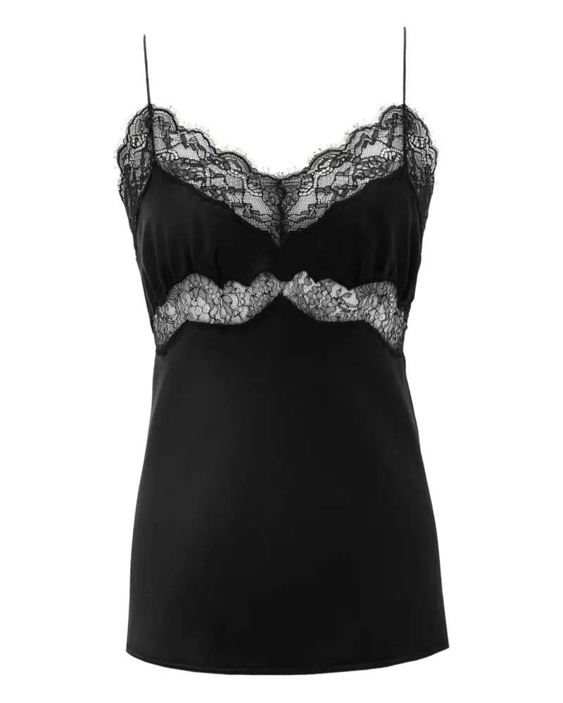 Saint Laurent Oberteil aus Seide - Schwarz Schwarz