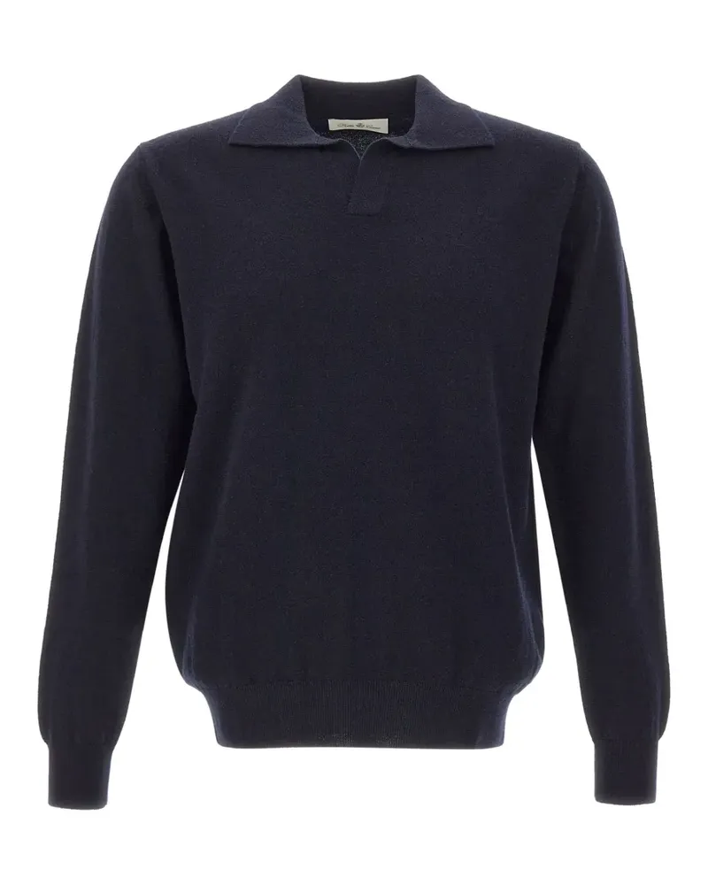 Della Ciana knit long-sleeve polo shirt - Blau Blau