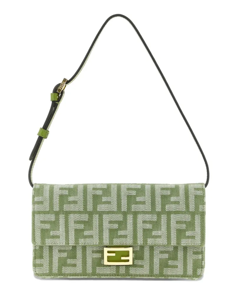 Fendi Baguette FF-jacquard shoulder bag - Grün Grün