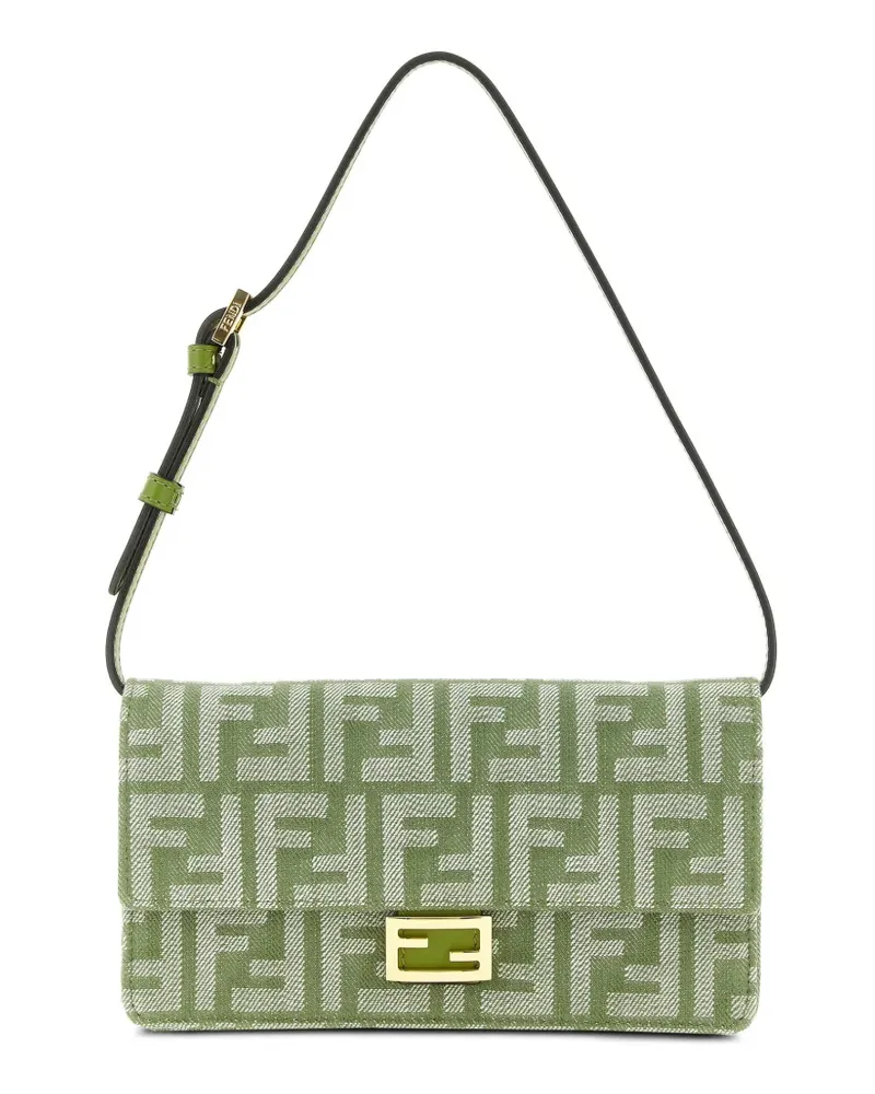 Fendi Baguette FF-jacquard shoulder bag - Grün Grün